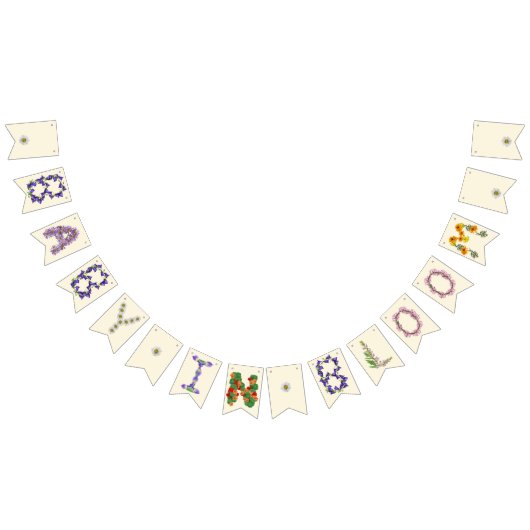 ベビーの開花バナー – フローラシャワー装飾 バンティングフラッグ (全)