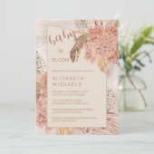 ベビーの開花パンパスグラスとアジサイのシャワー 招待状 (スタンド正面)