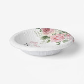 ベビーの開花ピンクのバラのフローラツインベビーシャワー ペーパーボウル (傾斜あり)