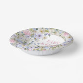 ベビーの開花ピンクのブルーパープルワイルドフラワーアーチ ペーパーボウル (傾斜あり)