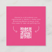 ベビーの開花ピンクのレジストリ赤ちゃんシャワーカード エンクロージャーカード (裏面)