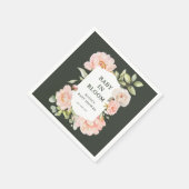 ベビーの開花ピンクの水の色のフローラベビーシャワー スタンダードカクテルナプキン (角)