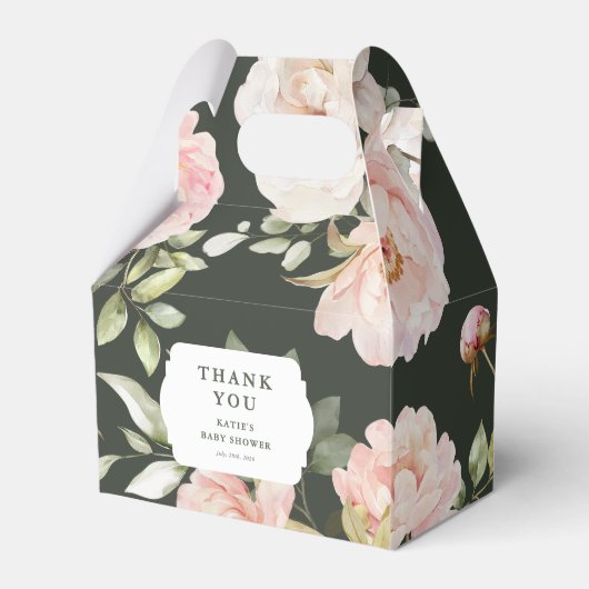 ベビーの開花ピンクの水の色のフローラベビーシャワー フェイバーボックス (正面サイド)