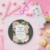 ベビーの開花ピンクの水の色のフローラベビーシャワー ペーパープレート (パーティー)