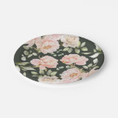 ベビーの開花ピンクの水の色のフローラベビーシャワー ペーパープレート (アングル)