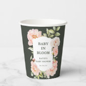 ベビーの開花ピンクの水の色のフローラベビーシャワー 紙コップ (裏面)