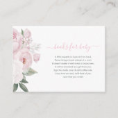 ベビーの開花ピンクの花の本ベビーカード エンクロージャーカード (正面)