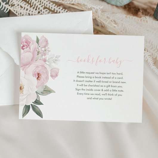ベビーの開花ピンクの花の本ベビーカード エンクロージャーカード