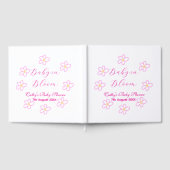 ベビーの開花ピンクの花の赤ちゃんシャワーシンプルエレガ ゲストブック (全面)