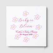 ベビーの開花ピンクの花の赤ちゃんシャワーシンプルエレガ ゲストブック (裏面)