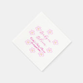 ベビーの開花ピンクの花の赤ちゃんシャワーシンプルエレガ スタンダードカクテルナプキン (角)