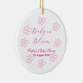 ベビーの開花ピンクの花の赤ちゃんシャワーシンプルエレガ セラミックオーナメント (右)