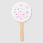 ベビーの開花ピンクの花の赤ちゃんシャワーシンプルエレガ ハンドファン (裏面)