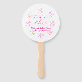 ベビーの開花ピンクの花の赤ちゃんシャワーシンプルエレガ ハンドファン