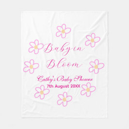 ベビーの開花ピンクの花の赤ちゃんシャワーシンプルエレガ フリースブランケット
