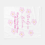 ベビーの開花ピンクの花の赤ちゃんシャワーシンプルエレガ フリースブランケット (正面(横))