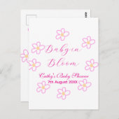 ベビーの開花ピンクの花の赤ちゃんシャワーシンプルエレガ ポストカード (正面/裏面)