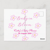 ベビーの開花ピンクの花の赤ちゃんシャワーシンプルエレガ ポストカード (裏面)