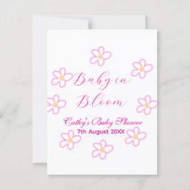 ベビーの開花ピンクの花の赤ちゃんシャワーシンプルエレガ ポストカード