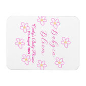 ベビーの開花ピンクの花の赤ちゃんシャワーシンプルエレガ マグネット (横)