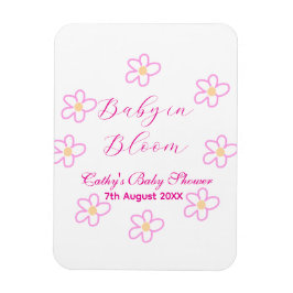 ベビーの開花ピンクの花の赤ちゃんシャワーシンプルエレガ マグネット