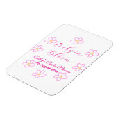 ベビーの開花ピンクの花の赤ちゃんシャワーシンプルエレガ マグネット (左側)