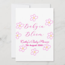 ベビーの開花ピンクの花の赤ちゃんシャワーシンプルエレガ