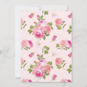 ベビーの開花ピンクフローラ赤ちゃんシャワー 招待状 (裏面)