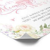 ベビーの開花ピンクボウどのように大きいママの腹 ポスター (角)