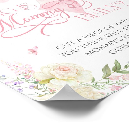 ベビーの開花ピンクボウどのように大きいママの腹 ポスター (角)