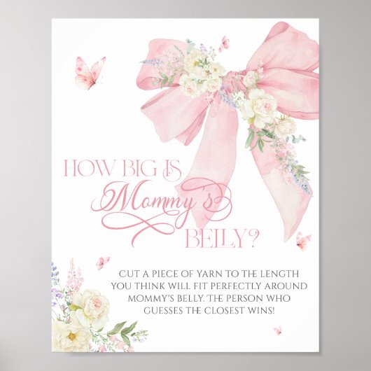 ベビーの開花ピンクボウどのように大きいママの腹 ポスター (正面)
