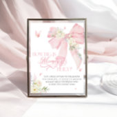 ベビーの開花ピンクボウどのように大きいママの腹 ポスター