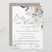 ベビーの開花フランスのフローラバラベビーシャワー 招待状 (正面/裏面)