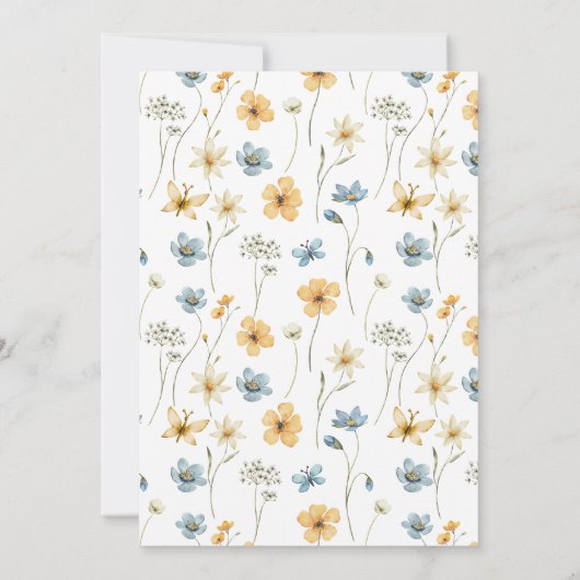 ベビーの開花フローラベビーシャワーサンキューカード 招待状 (裏面)