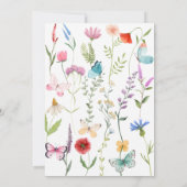 ベビーの開花フローラワイルドフラワーベビーシャワー 招待状 (裏面)