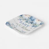 ベビーの開花フローラ赤ちゃんシャワーほこりっぽい青 ペーパープレート (傾斜あり)