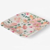 ベビーの開花フローラbohoシックな女の子の赤ちゃんシャワー ペーパープレート (傾斜あり)