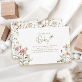 ベビーの開花ブックリクエスト女の子ベビーシャワー エンクロージャーカード