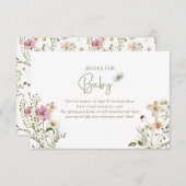 ベビーの開花ブックリクエスト女の子ベビーシャワーD 招待状 (正面/裏面)