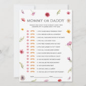 ベビーの開花ベビーシャワーママまたはパパのゲームカード 招待状 (正面)