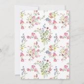 ベビーの開花ベビーシャワー水色フローラ 招待状 (裏面)