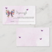 ベビーの開花ボウベビーシャワーおむつラッフル エンクロージャーカード (正面/裏面)