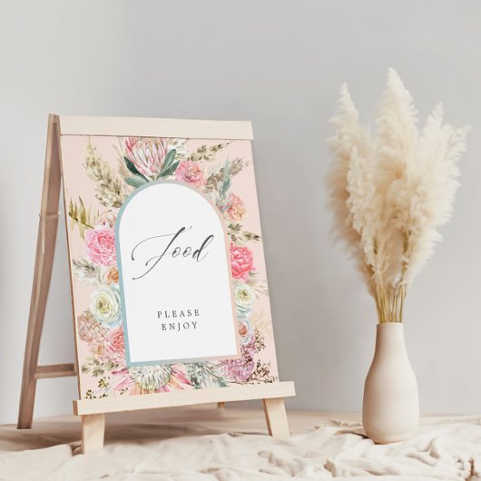 ベビーの開花ボヘミアンベビーシャワー食品の看板 ポスター