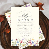 ベビーの開花ボヘミアンワイルドフラワーベビーシャワー 招待状