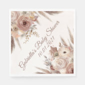 ベビーの開花ボホパンパスグラスガールベイビーシャワー スタンダードランチョンナプキン (正面)