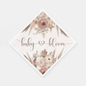 ベビーの開花ボホパンパスグラスガールベイビーシャワー スタンダードランチョンナプキン (角)
