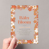 ベビーの開花ボホレトロGroovyフローラベビーシャワー アクリル招待状 (インサイチュ (ポータブル))