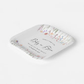 ベビーの開花ワイルドフラワーの水の色ベビーシャワー ペーパープレート (傾斜あり)