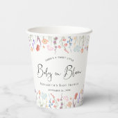 ベビーの開花ワイルドフラワーの水の色ベビーシャワー 紙コップ (裏面)