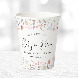 ベビーの開花ワイルドフラワーの水の色ベビーシャワー 紙コップ